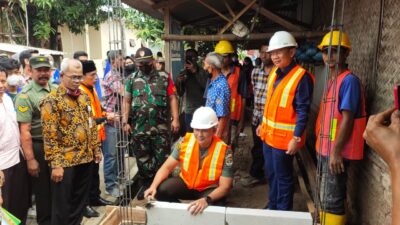 Didampingi Dandim, Pj Bupati Bekasi Hadiri Pembangunan Air Limbah Domestik