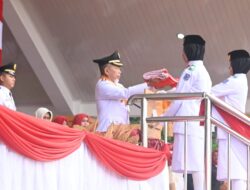 Pengibaran Sangsaka Merah Putih, Bupati Merangin Dua Kali Ikuti Upacara Bendera