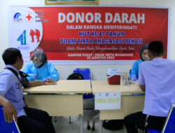 Jalin Kerjasama dengan PMI Cabang dan PDAM Tirta Bhagasasi, Adakan Kegiatan Donor Darah Di HUT ke-41