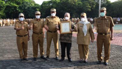 Plt Wali Kota Bekasi Umumkan Pengelolaan Medsos Perangkat Daerah Terbaik Saat Apel Pagi