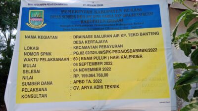 Soroti Pekerjaan Drainase Dikampung Teko Kertajaya, LSM SIRA Minta Pengawas Tinjau Ulang