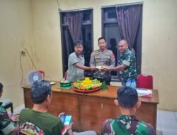 Jaga Sinergitas TNI-POLRI, Kapolsek Bola Berikan Kejutan di HUT TNI Ke-77