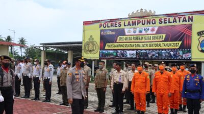 Kapolres Lampung Selatan Pimpin Apel Siaga Pasukan Penanganan Bencana