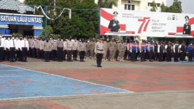 Polres Metro Bekasi Bersama Forkopimda Menggelar Apel Gelar Pasukan Operasi Lilin 2022