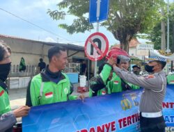 Satlantas Polresta Mojokerto Ajak Komunitas Ojek Online Tertib Berlalu Lintas