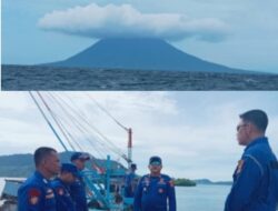 Makosatpolair Polres Lamsel Tinjau langsung Terkait Aktivitas Gunung Anak Krakatau