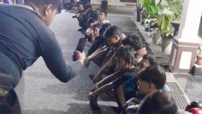 Dipimpin Kapolsek Sukarame, Patroli Gabungan Amankan Belasan Pelajar Yang Hendak Tawuran