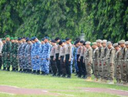 Kasipers Kasrem 043/Gatam Bersama Forkopimda Hadiri Upacara Bulanan Di Lingkungan Pemprov Lampung