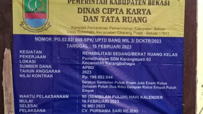 Pekerjaan Proyek SDN Karangmukti 02 Diduga Asal-asalan, Peran Pengawas dan Konsultan Dipertanyakan