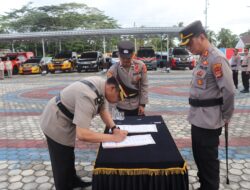 Kapolres Lamsel Pimpin Langsung Upacara Sertijab Kabagops