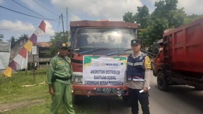 Polres PALI Kawal Pendistribusian Beras Bantuan Ke Tujuh Belas Desa