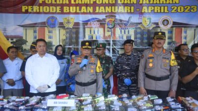 Polda Lampung musnahkan 168,2 Kg Shabu dan 91,3 Kg Ganja Periode Januari Sampai April 2023