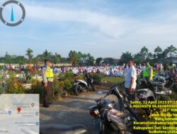 Personel TNI – Polri Laksanakan Pengamanan  Sholat Ied Di Wilkum Polresta Deli Serdang