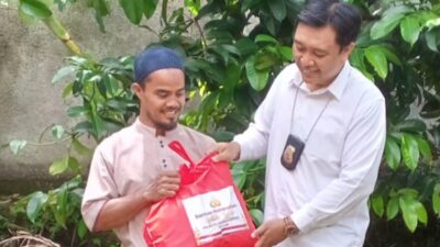 Berbagi Kebaikan di Bulan Ramadhan, Sat Reskrim Polresta Bandar lampung Bagikan Paket Sembako