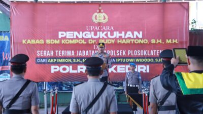 Polres Kediri Gelar Upacara Mutasi Jabatan Kapolsek