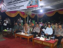 Kapolres Lampung Selatan Pantau Lomba Siskamling di Desa Kelaten