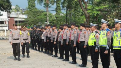 Polres Lamsel Gelar Pasukan Pengamanan Jumpa Bakti Gembira PMR Tingkat Nasional Ke-IX