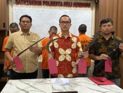 Satreskrim Polresta Deli Serdang Amankan Geng Motor dan Barang Bukti Sajam