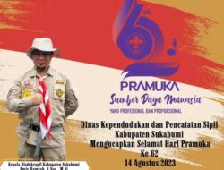 Hari Pramuka, Kadisdukcapil Kabupaten Sukabumi : Semoga Generasi Muda Lebih Produktif dan Kreatif