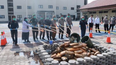 Polres Lamsel Musnahkan BB Narkoba, Sabu 22,356 Kg, Ganja 195 Kg, Ekstasi 18.985 Butir