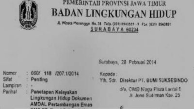 5 Kewajiban PT BSI Sesuai Penetapan AMDAL 2014, Termasuk Ganti Rugi