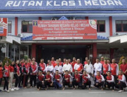 Tingkatkan Imunitas, Rutan Kelas I Medan Gelar Latihan Tako Bersama