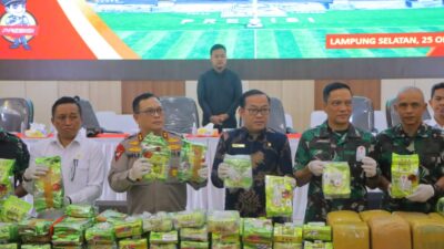 Kapolda Lampung Musnahkan Ratusan Kilo Barang Bukti Narkotika