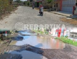 Lampung Lagi, Jalan Penghubung 5 Desa di Kecamatan Palas Dihiasi Kubangan Air