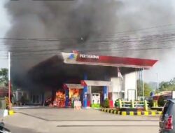 SPBU Lingkar Selatan Baros Kota Sukabumi Terbakar