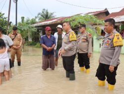 Sambil Berikan Bantuan, Kapolresta Deli Serdang Tinjau Titik Banjir