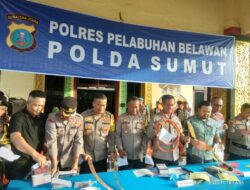 Polres Pelabuhan Belawan Rilis Sejumlah Kasus dan Barang Bukti Kejahatan