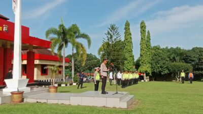 Pengamanan Nataru, Polres Banyuasin Gelar Apel Pasukan Operasi Lilin Musi 2023