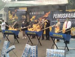 Jutaan Batang Rokok Ilegal Dimusnahkan Bea Cukai Bekasi