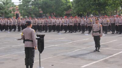 Polresta Bandar Lampung Gelar Apel Kesiapan Personel Pengamanan TPS Pemilu 2024