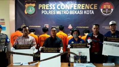 Tim Cyber Patroli Polres Metro Bekasi Kota Menangkap Belasan Remaja Terlibat Tawuran