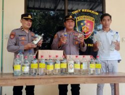 Ops Pekat Semeru, Polsek Pagu Amankan 6 Penjual dan Puluhan Botol Miras