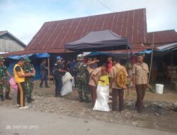 Kodim 1311/Morowali Bersama Polres Morowali dan Pemda Morowali Utara Gelar Karya Bakti Pembersihan Pasar Tradisional