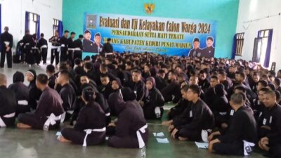 Cegah Gangguan, Polres Kediri Pam dan Monitoring Tes Kenaikan Tingkat Perguruan Silat PSHT