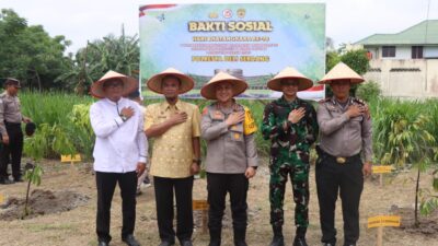 HUT Bhayangkara Ke-78, Polresta Deli Serdang Laksanakan Penanaman Pohon