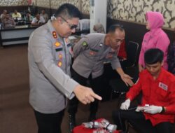 Sambut Hari Bhayangkara ke-78, Polres Lamsel Gelar Donor Darah