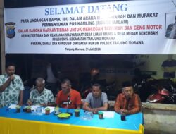 Cegah Aksi Geng Motor dan Tawuran, Polsek Tanjung Morawa Siap Aktifkan Pos Kamling