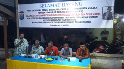 Cegah Aksi Geng Motor dan Tawuran, Polsek Tanjung Morawa Siap Aktifkan Pos Kamling