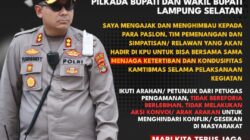 Jelang Pengundian Nomor Urut Calon Bupati dan Wakil Bupati Lamsel, Ini Himbauan Polisi