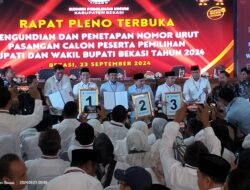 KPU Kabupaten Bekasi Resmi Tetapkan Nomor Urut Pasangan Cabup dan Cawabup