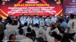 KPU Kabupaten Bekasi Resmi Tetapkan Nomor Urut Pasangan Cabup dan Cawabup