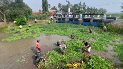 HUT TNI Ke-79, Koramil 421-08/PLS dan Polsek Palas Laksanakan Karya Bakti