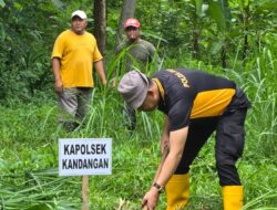 Cegah Bencana, Kapolsek Kandangan Bersama Forkopimcam Tanam Benih Pohon di Sumber Lo