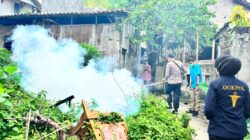 Cegah DBD, Polres Lampung Selatan dan Puskesmas Way Urang Gelar Fogging