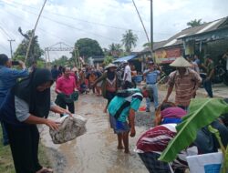 Tagih Janji Bupati Lamsel, Warga Tebar Benih Lele di Jalan Rusal